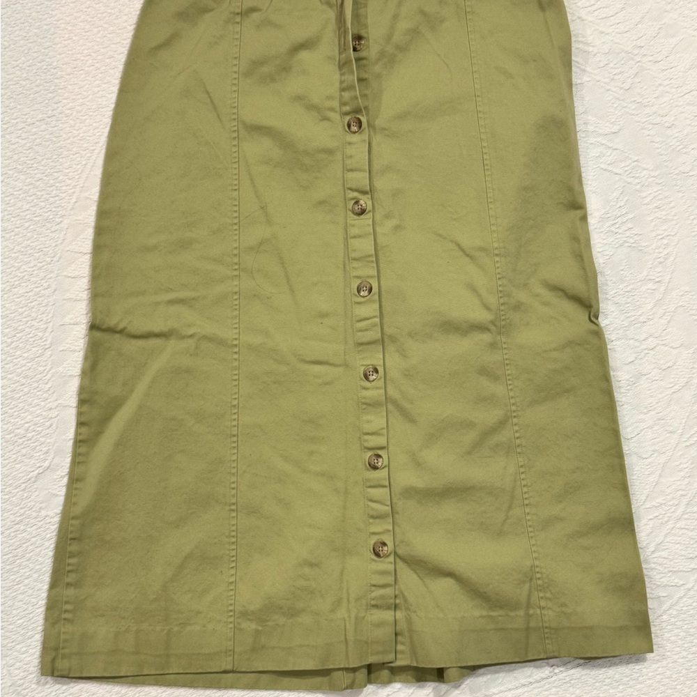 Mountain Lake Green Button-Front Pencil Skirt B1